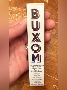 Buxom Plump Shot Sheer Tint Collagen-Infused Lip Serum-Cherry Pop-Full Size NIB